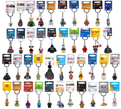 LEGO Schlüsselanhänger Metallring + Kette Minifigur Keychain Minifiguren Zubehör