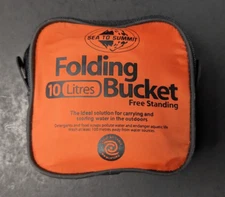 Sea to Summit Folding Bucket Orange 10 Liter Free Standing Camp Backpack Travel