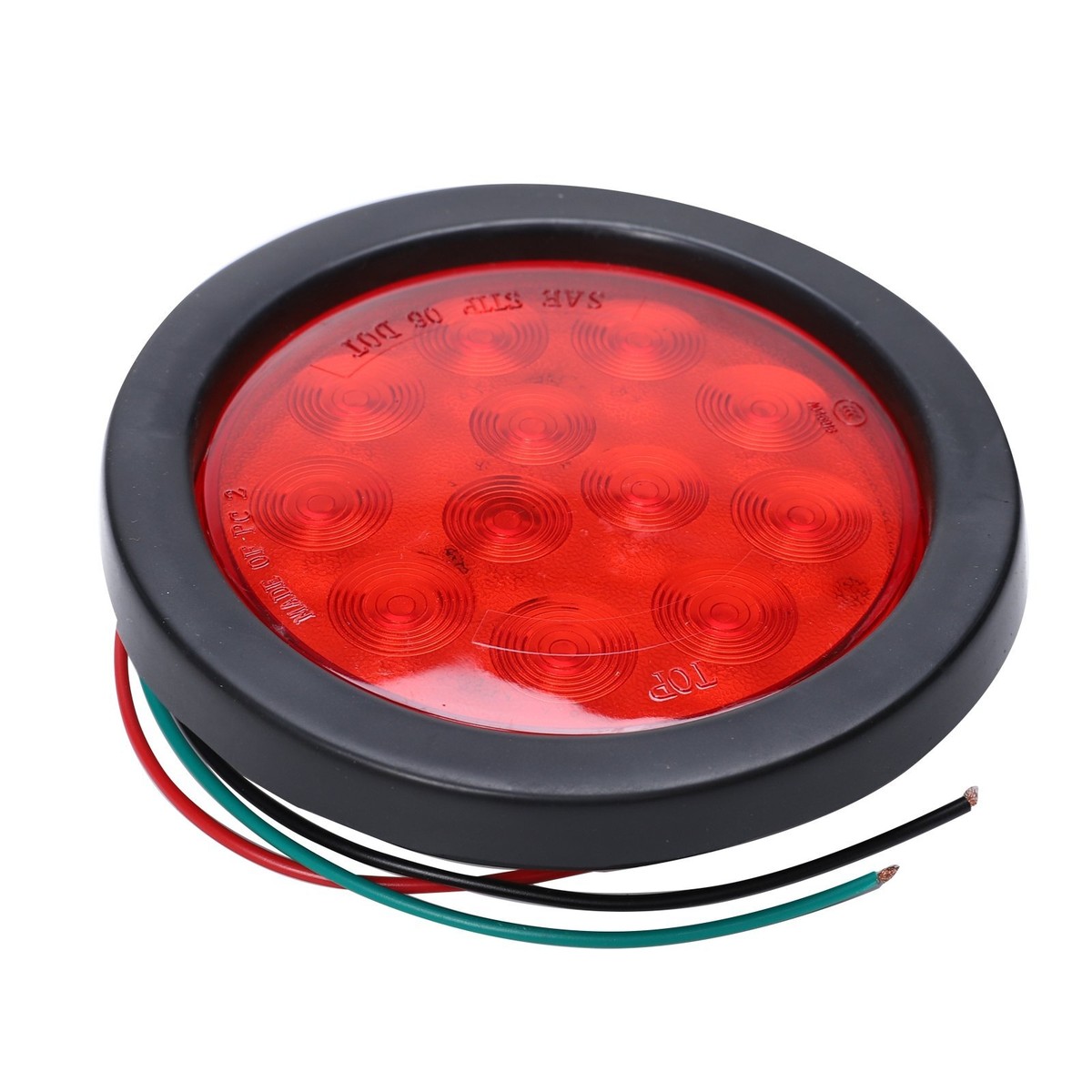 8-Pack Ironwalls 4 Inch Red LED Round Stop/Turn/Tail Lights With Mounting Grommets – 12V Universal