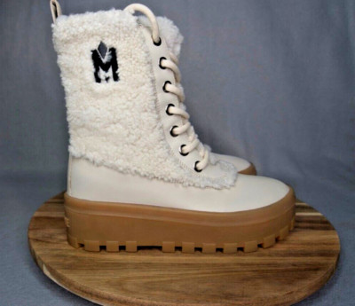 MACKAGE HERO-White Shearling-Lined Plateform Bottom Winter Boot- Women's Size 8