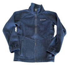 Unisex Columbia Full Zip Fleece Jacket Kids Size Medium 10/12 Navy