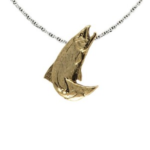 Authentic King Chinook Salmon Fishing Necklace & Pendant, F043PEN,, Made in USA
