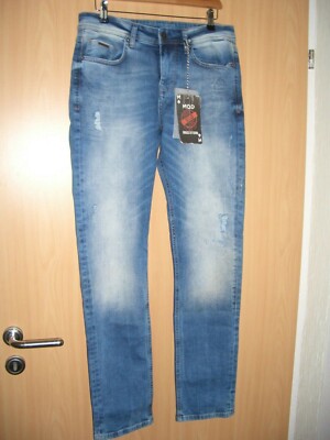M.O.D. Jeans Herren Cornell Slim NOS Medium Rise Light blue Destroyed Gr.W36/L32
