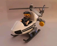 Playmobil Police Helicopter And Police Figure Please Read The Description 