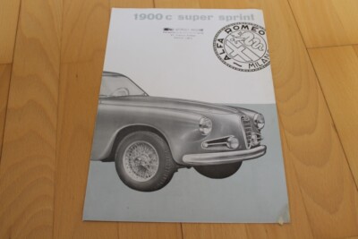 PROSPEKT brochure Alfa Romeo 1900 c super sprint cs