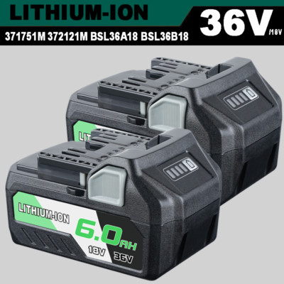 1-10PACK 6.0Ah 36V/18V For Metabo HPT BSL36A18 Li-Ion Battery 372121M BSL36B18