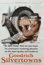 1926 Goodrich Tires Silvertowns New Year Rubber Akron Ohio Long Run VTG Print Ad