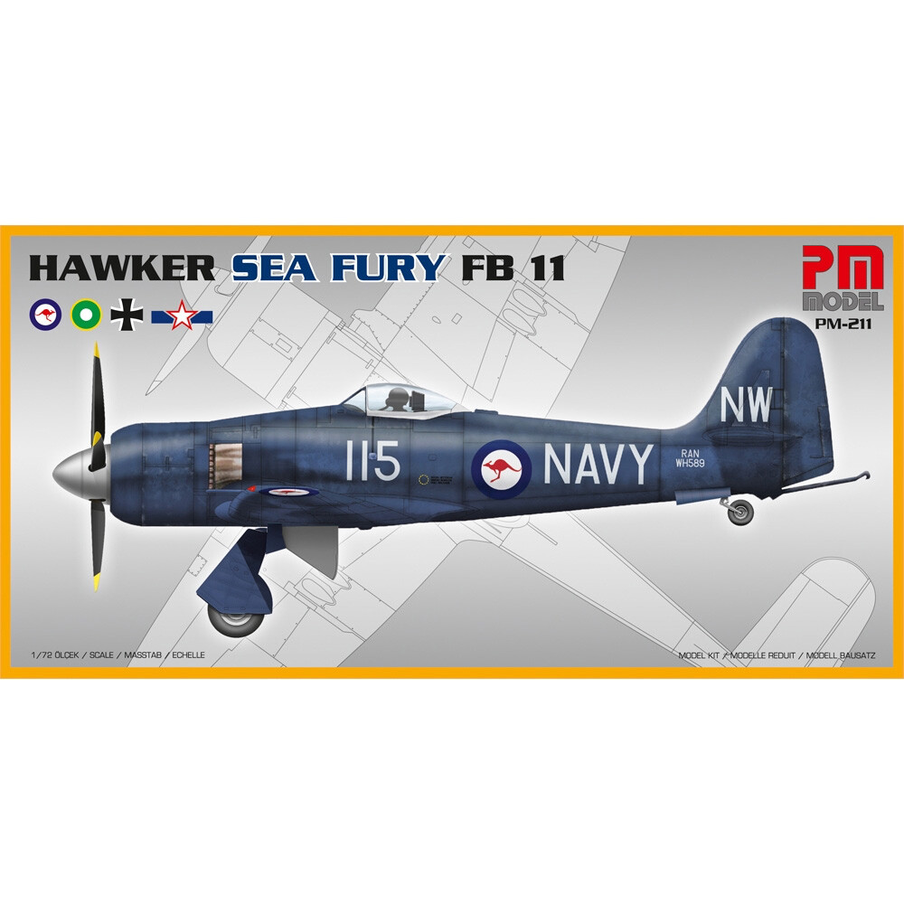 PM Model 211 Hawker Sea Fury FB-11 1:72 Model Kit UK