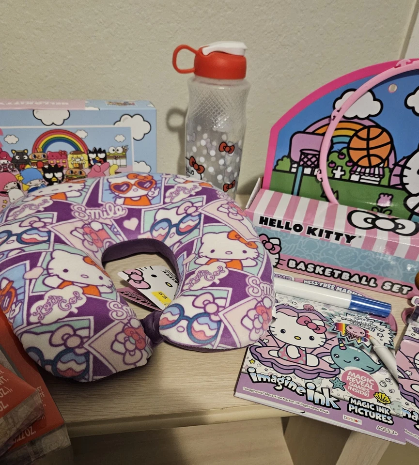 NEW-Hello Kitty Bundle Lot-Pillow, Games, Puzzle, And Much More! Set Of 8 - Image 3 of 4