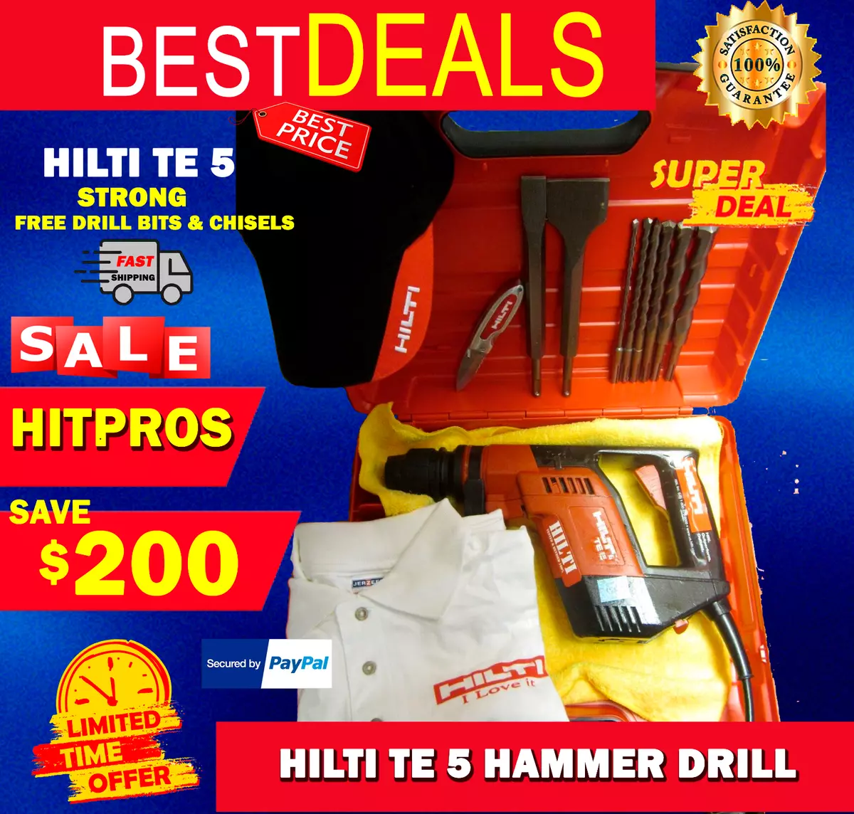 HILTI TE 5 HAMMER DRILL STRONG FREE DRILL BITS CHISELS FAST