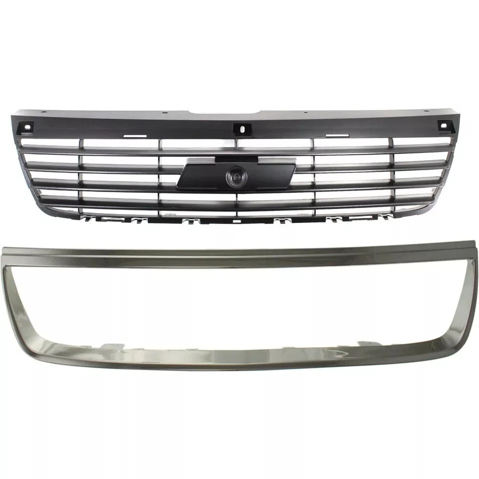 New Front Upper Grille Black + Molding Chrome 3PC For 2006-2008 Chevrolet Malibu Foto 2 de 4