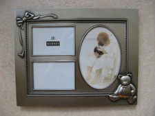 Burnes of Boston Pewter Children's Multiple-Picture/Photo Frame "Bear and Bow"