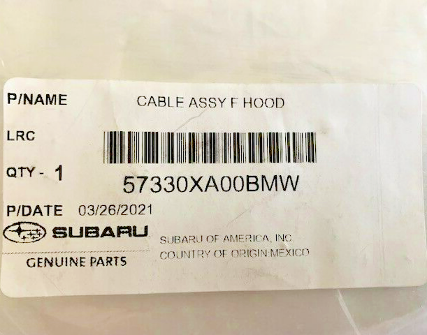 Subaru OEM 08-14 Tribeca Hood-release Cable 57330XA00BMW for Subaru OEM 08-14 Tribeca Hood-release Cable 57330XA00BMW for
