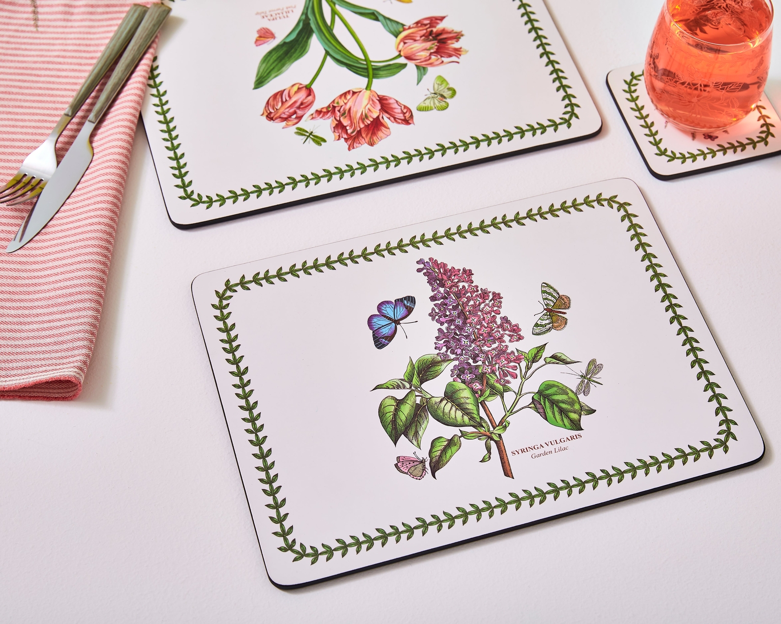 Portmeirion Botanic Garden Rectangle Placemats Set of 6 Cork Backed 30.