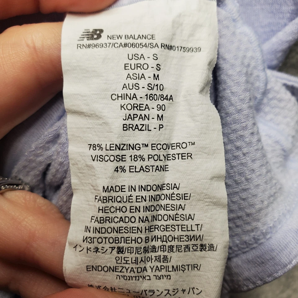 New Balance Top Mujer Pequeño Púrpura NB Rejilla Térmica Pullover Agujero para Pulgar Reflectante Foto 4 de 4