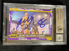 Austin Theory & Johnny Gargano Signed 2021 WWE Purple Card BAS Certified Auto 10