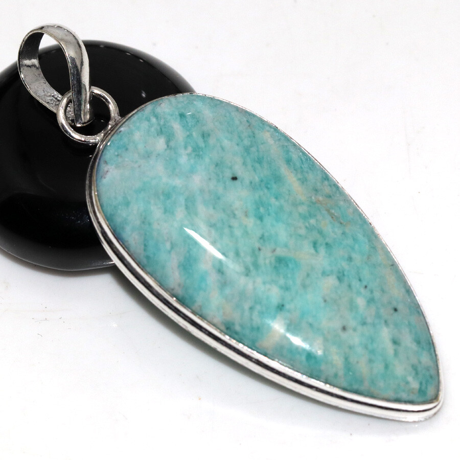Amazonite 925 Silver Plated Gemstone Pendant 2.3
