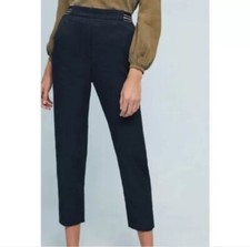 By Anthropologie Essential pull on trouser navy textured size medium