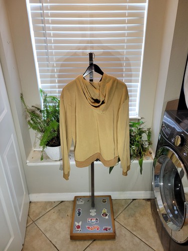 Thrill Mustard Yellow White Striped Zip Up Jacket Hooded Ladies Size 1X - Picture 3 of 3