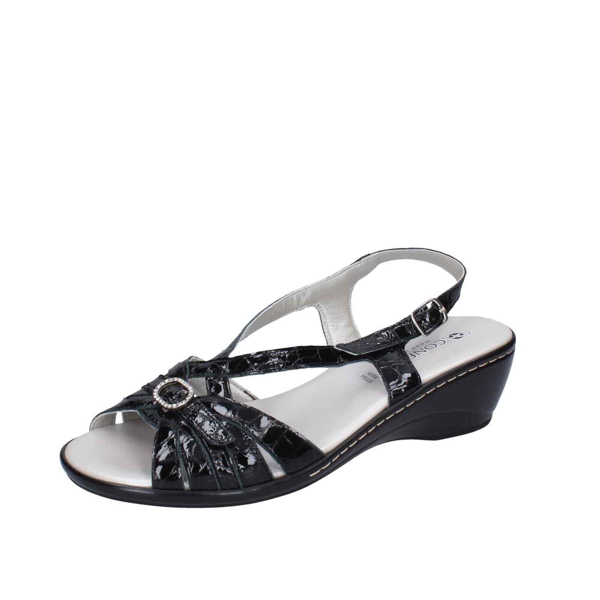 Women's shoes CONFORT 7 (EU 37) sandals black patent leather Women's shoes CONFORT 7 (EU 37) sandals black patent leather