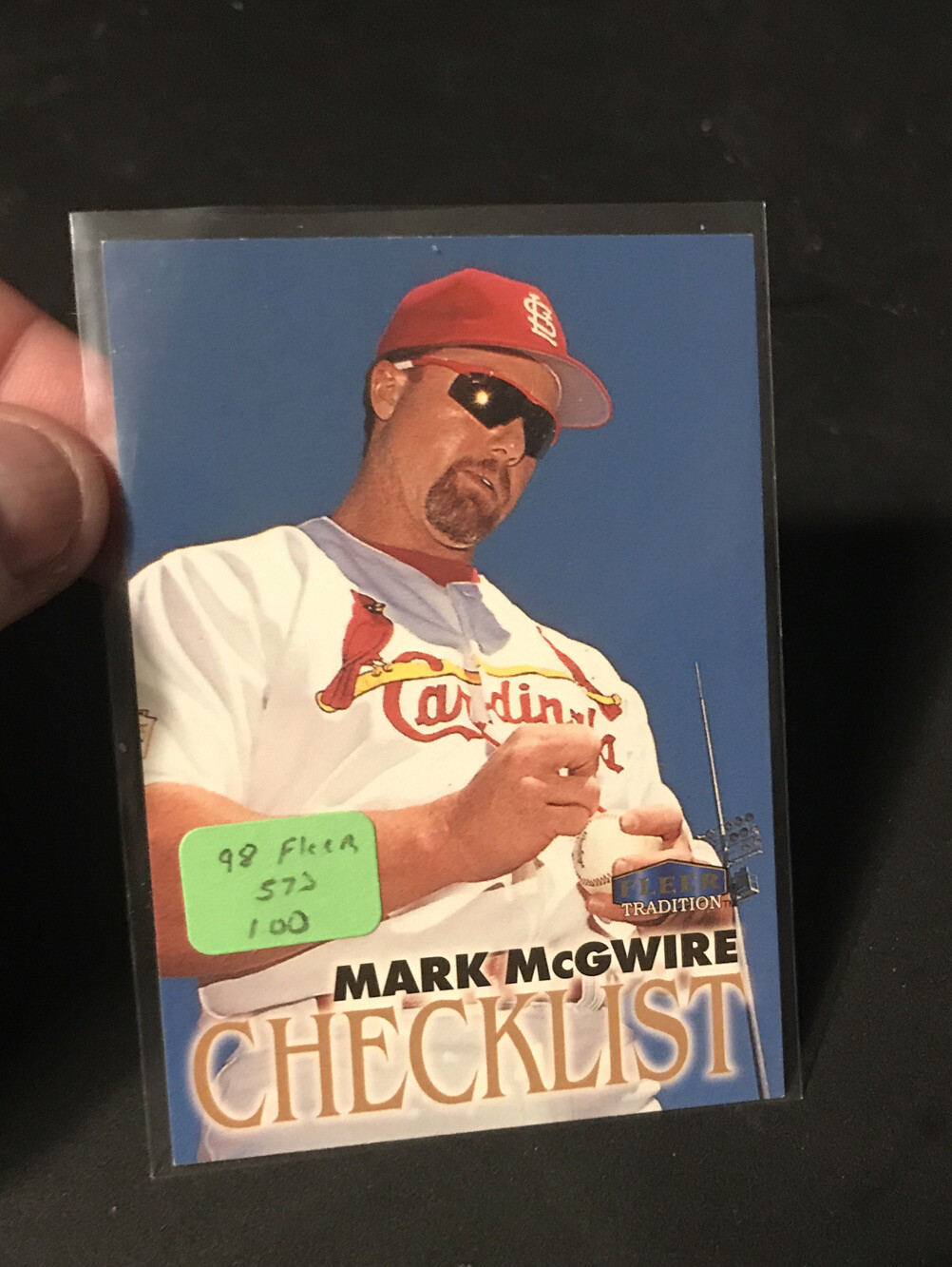 1998 Fleer Tradition #573 Mark McGwire CL Checklist (free Ship)