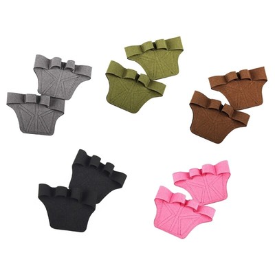 2Pcs Weight Lifting Gloves Palms Protectors Antislip Four Finger Workout Gloves