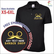 Embroidered Barber Shop Personalised Any Text Hair Salon Staff Polo Shirt XS-6XL