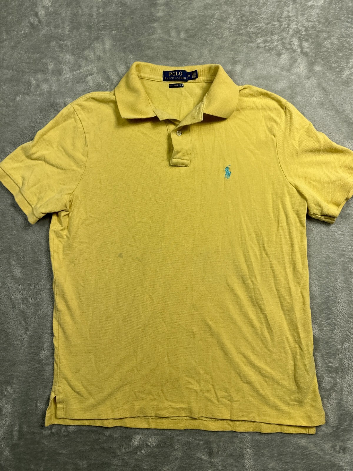 Polo Ralph Lauren polo media giallo blu pony logo ricamato classico