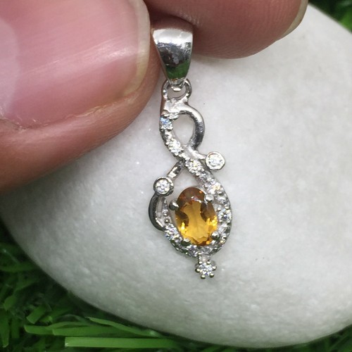Citrine Silver Pendant Citrine Jewelry 