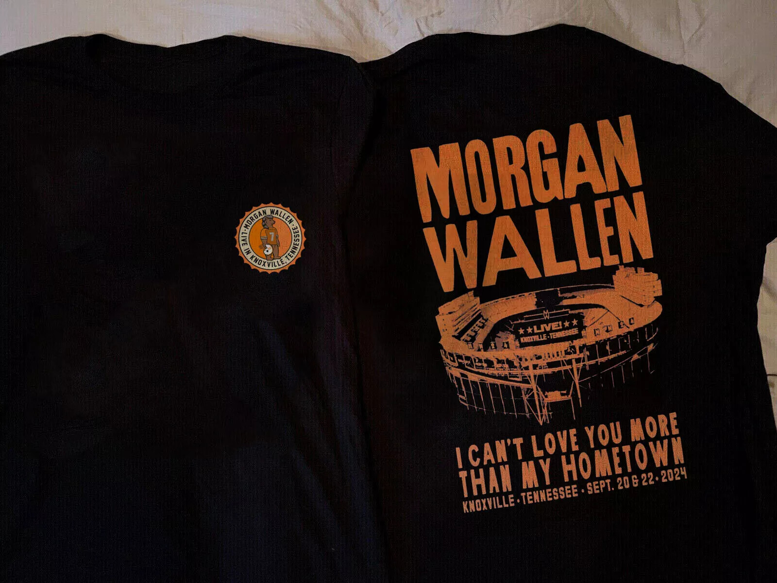 Morgan wallen neyland stadium tour SEP 2024 knoxville TN t-shirt FANMADE