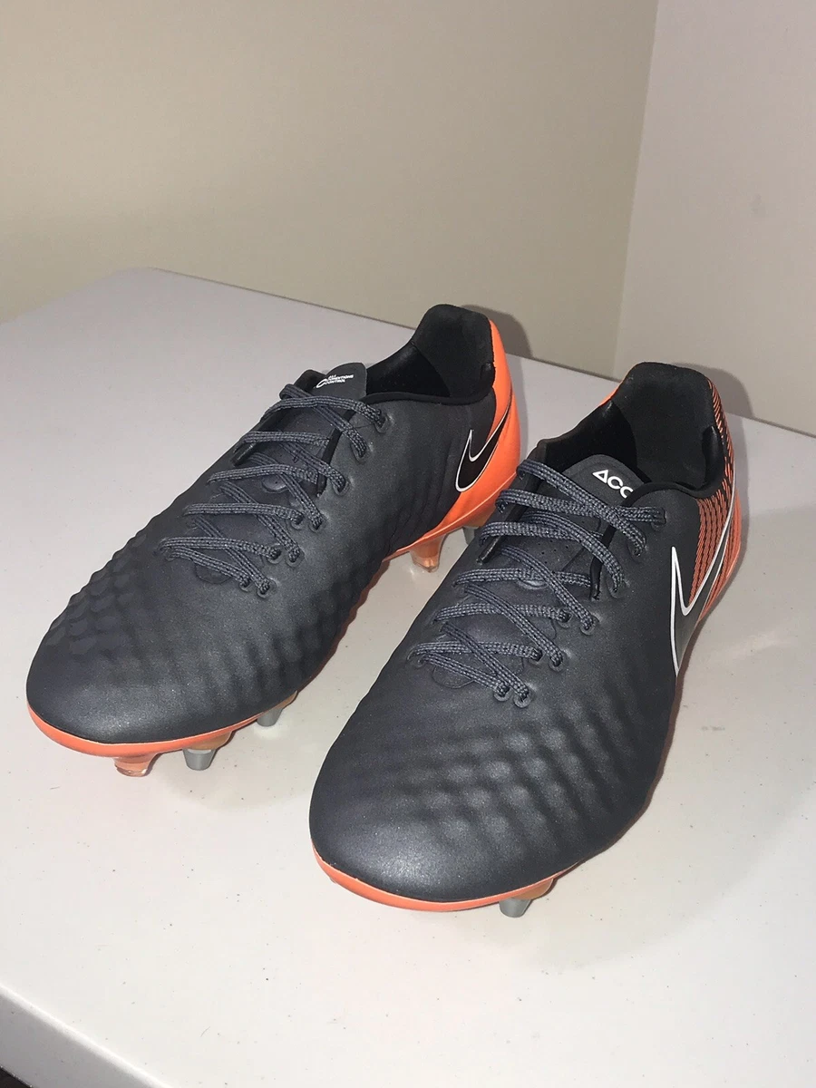 Nike Magista Obra Elite SG Pro Soccer Cleats Grey Orange AH7405