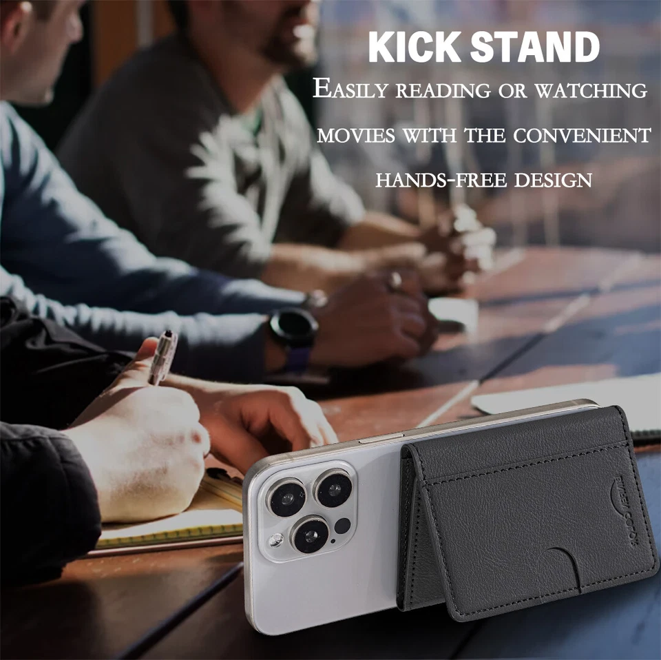 Estuche universal con soporte para tarjetas de bolsillo y billetera con extracción magnética para teléfono celular Foto 2 de 4
