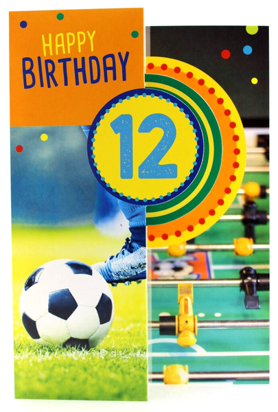 Avan Carte Geburtstag Karte 12 Jahre Junge FußBall Gruß- GlüCkwunsch- Klappkarte-image