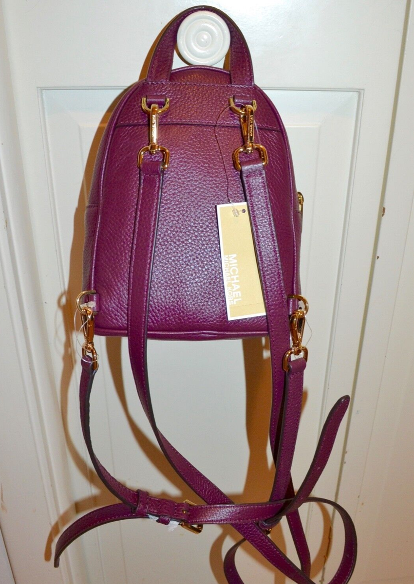 Michael Kors XS Back Pack Abbey Leather Plum NWT $248 MICHAEL KORS XS Abbey Mini Backpack Plum Leather | eBay main image 2