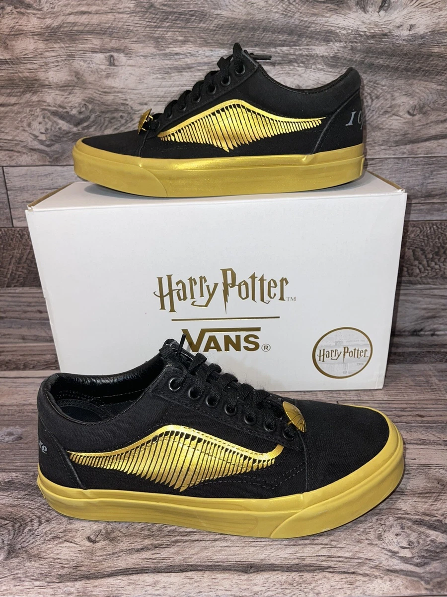 Old Skool Harry Potter Vans W/ Golden Stitch Women’s Sz 8 & Men’s Sz 6.5