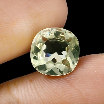 Natural Flawless Ceylon Lemon Green Spinel 3.20 Ct Cushion Cut Loose Gemstone