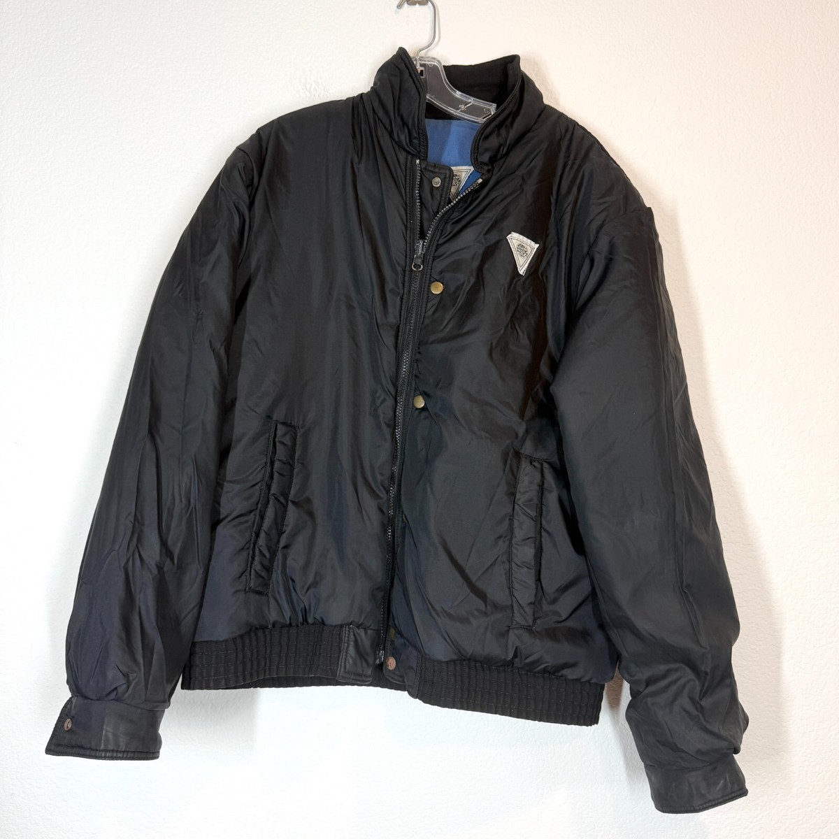 Vintage Rip Curl Jacket Mens Large Black Blue 80s Canvas Chore