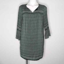 Madewell green blue Starland silk dress M