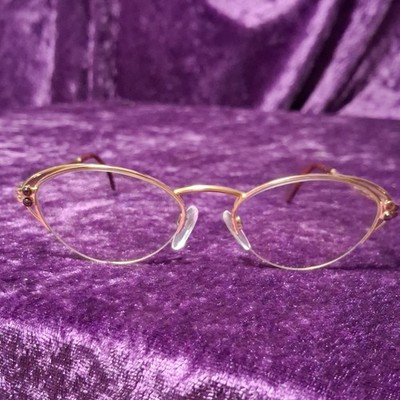 Chopard Lumettes Brille by Estede CO11 24 V6051 23 KT Gold Rot Stein  Chabochon