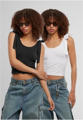 Damen Tied Basic Jersey Top 2-Pack | Urban Classics | TB7520A