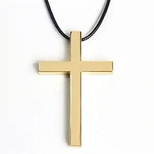 Simple Cross Pendant Rear View Mirror Accessories, Premium Alloy Cross Car Gold