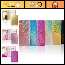 Holographic Glitter Server Book Set - 6 Pack Waitress Organizer Wallets, Bling A
