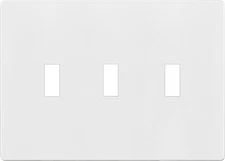 Screwless Triple Toggle Switch Wall Plate, Child Safe Light Switch Cover, Sta...