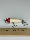 Vtg Creek Chub Injured Minnow Topwater Prop Crank Bait Fishing Lure Red White — photo 2