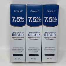 Croent 7.5 nHAP White Tooth Repair Hydroxyapatite Toothpaste Lot Of 3