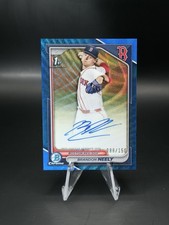 2024 Bowman Chrome Prospects 1st Brandon Neely Blue Refractor Auto /150 Red Sox 