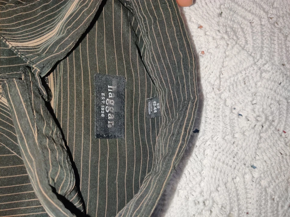 Haggard Men's Button Down Shirt L Long Sleeve Yellow Plaid - Image 4 of 4