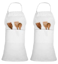 2 Pack Adjustable Bib Apron with Pockets - Chef Cooking Kitchen Aprons for Wo...