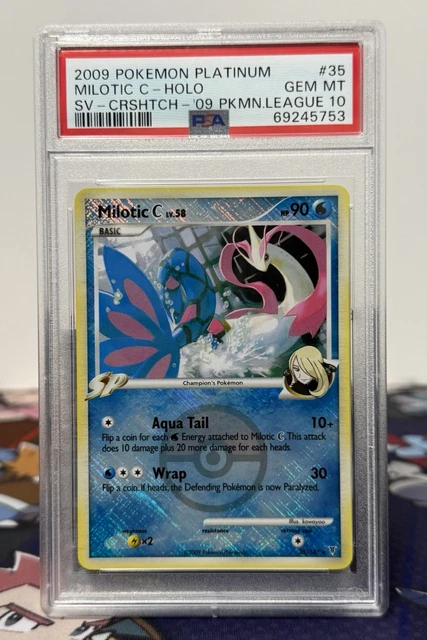 PSA 10 Pokemon Milotic C Holo Supreme Victors 35/147 Crosshatch 2009 PM League
