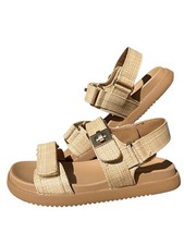 Natural Raffia Woven Double Strap Sandal